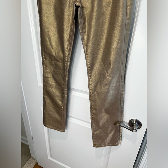 Jennifer Lopez Gold Straight Leg Jeans Size 4 - Picture 3 of 9